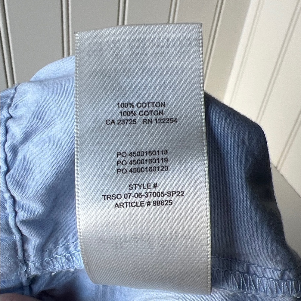 Wilfred Free Pastel Blue Cotton 7” Breeze Shorts Large - Picture 9 of 10